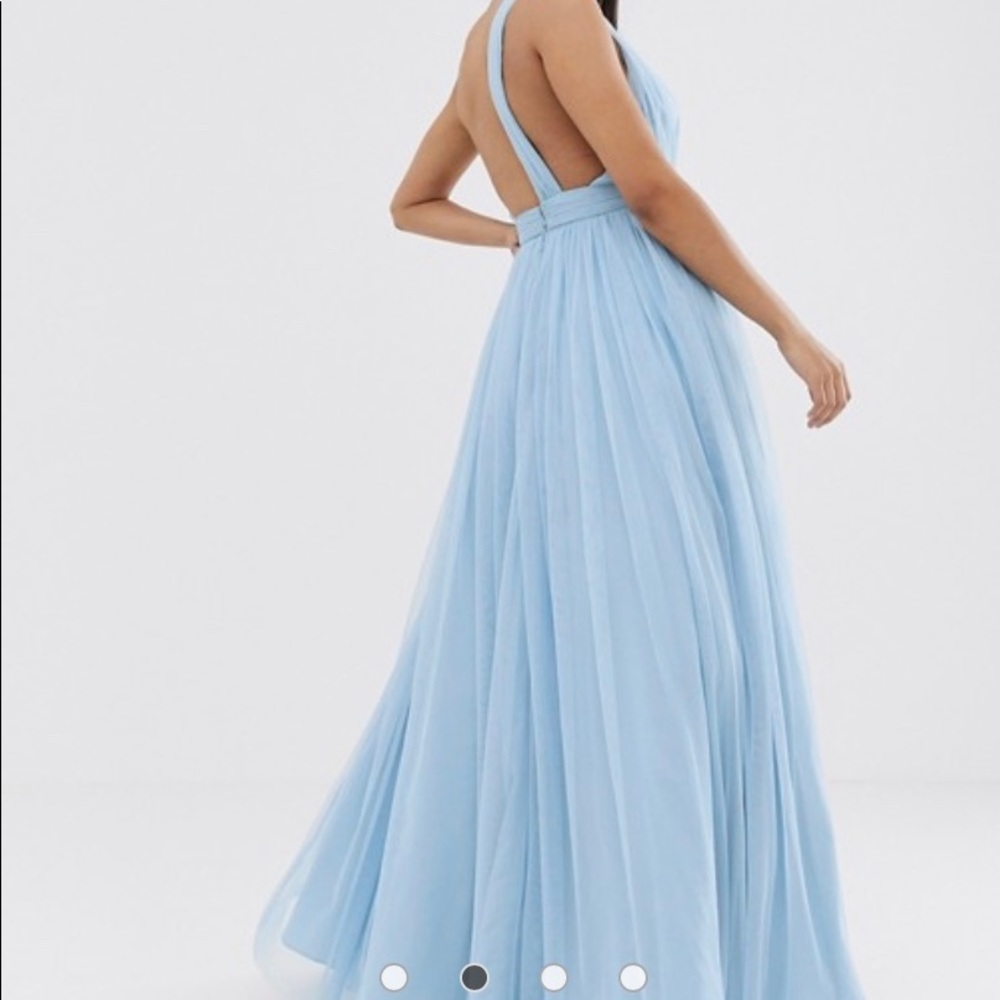 ASOS Petite one shoulder tulle maxi dress Size 6P - Picture 2 of 8